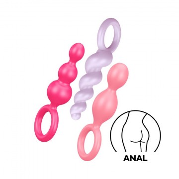 Satisfyer booty call anal plug colored front view 1