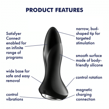 Satisfyer rotator plug 1 plus black anal vibrator features