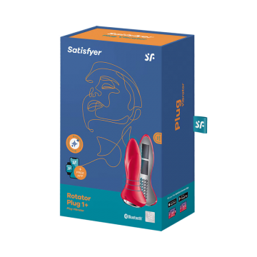 Satisfyer rotator plug 1 plus red anal vibrator package
