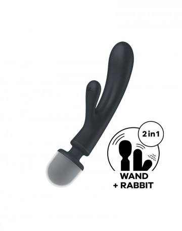 Satisfyer triple lover 2 in 1 wand and rabbit vibrator grey 2