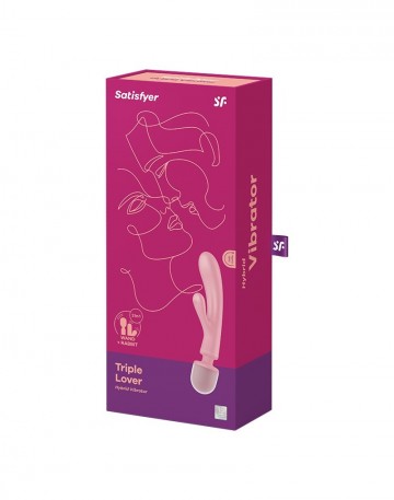 Satisfyer triple lover 2 in 1 wand and rabbit vibrator pink 1