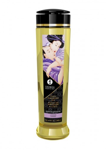 Shunga   massage olie   sensual island flowers   240 ml lavender