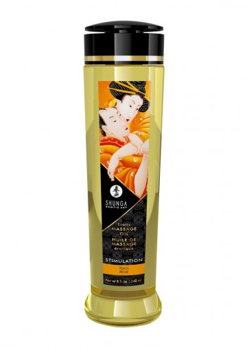 Shunga   massage olie   sensual island flowers   240 ml peach